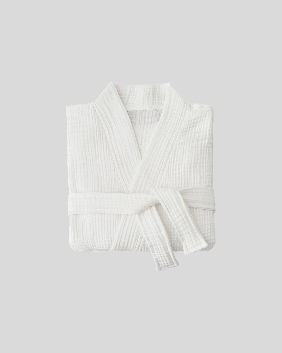 Gauze Cotton Shorty Robe, White