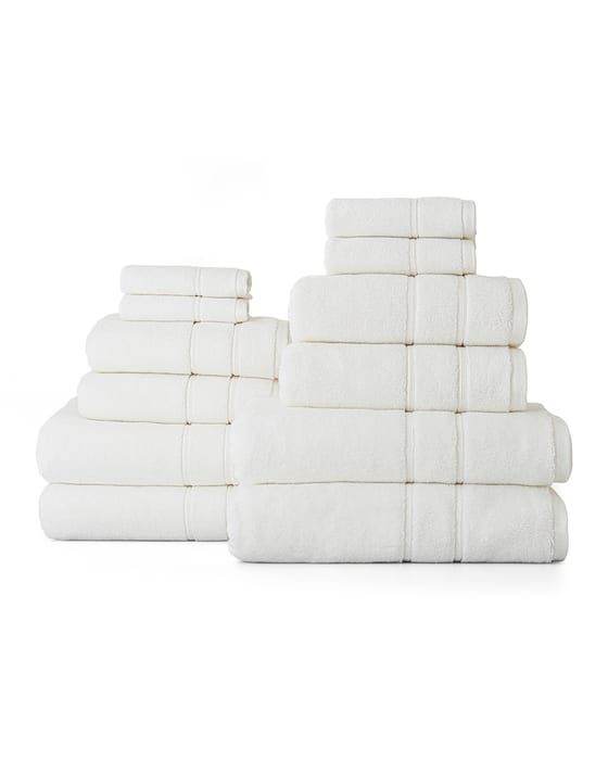 Classic Turkish Cotton Ultra Dense 800 GSM Mega Bath Towel Set (12-Piece)