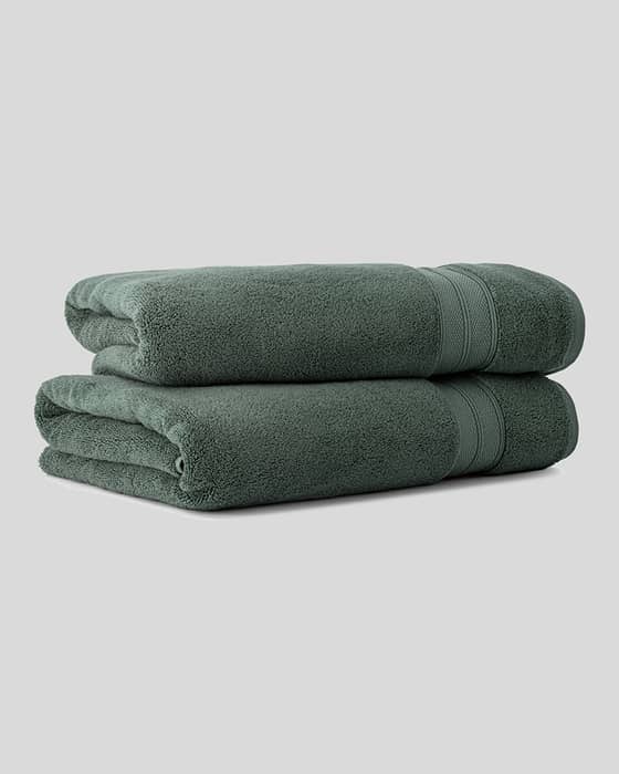 Luxury Bath Sheets in Pine Green