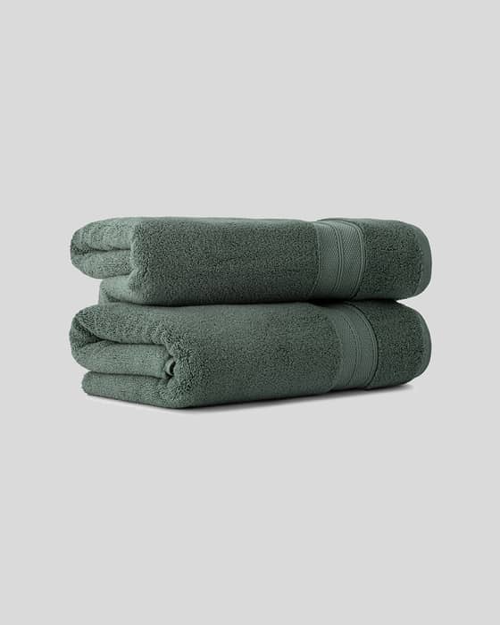 Luxury Bath Towels in Pine Green