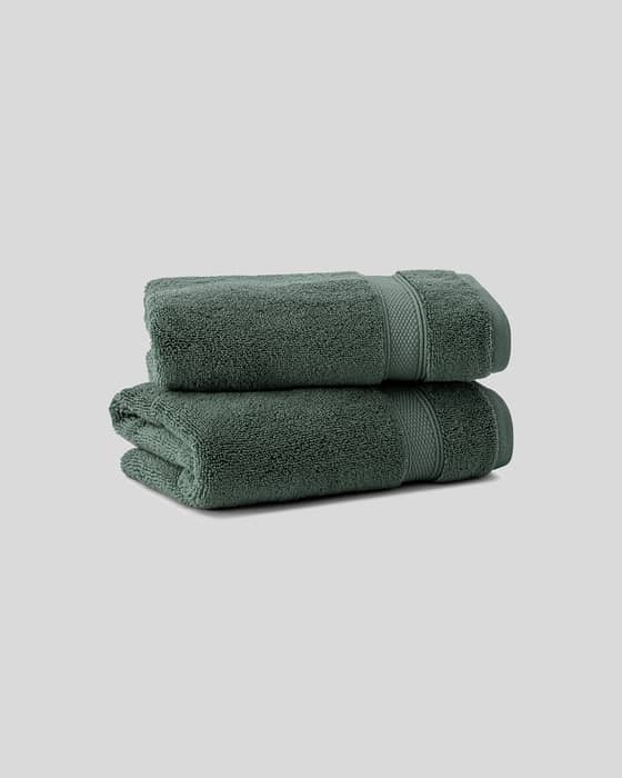 Luxury Hand Towels in Pine Green
