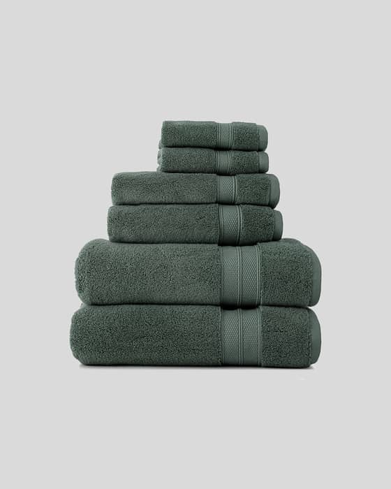 Luxury Towel Six Piece Set in Pine Green