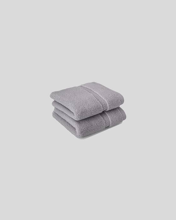 Spa Plush Cotton 700 GSM Washcloth Set (2-Piece) in Opal Gray