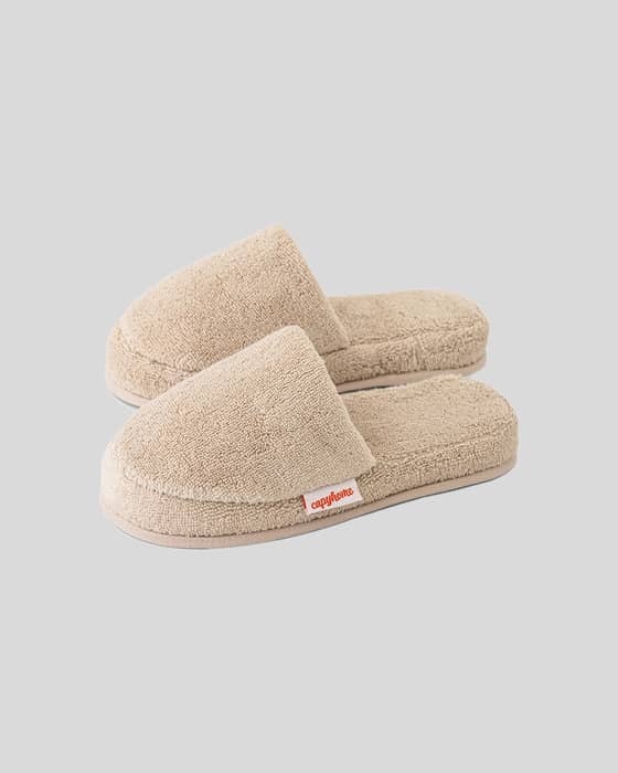 Terry Cotton Slippers in Sandshell