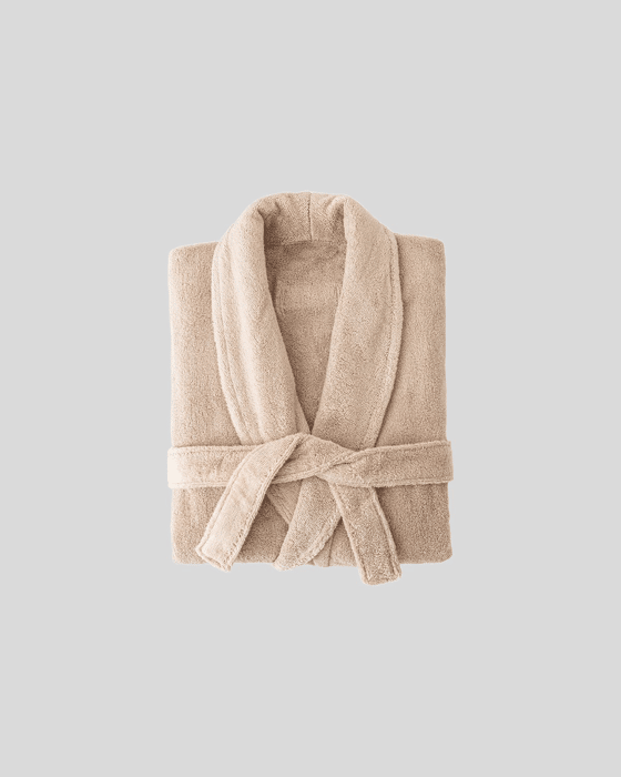 Terry Cotton Bathrobe in Sandshell