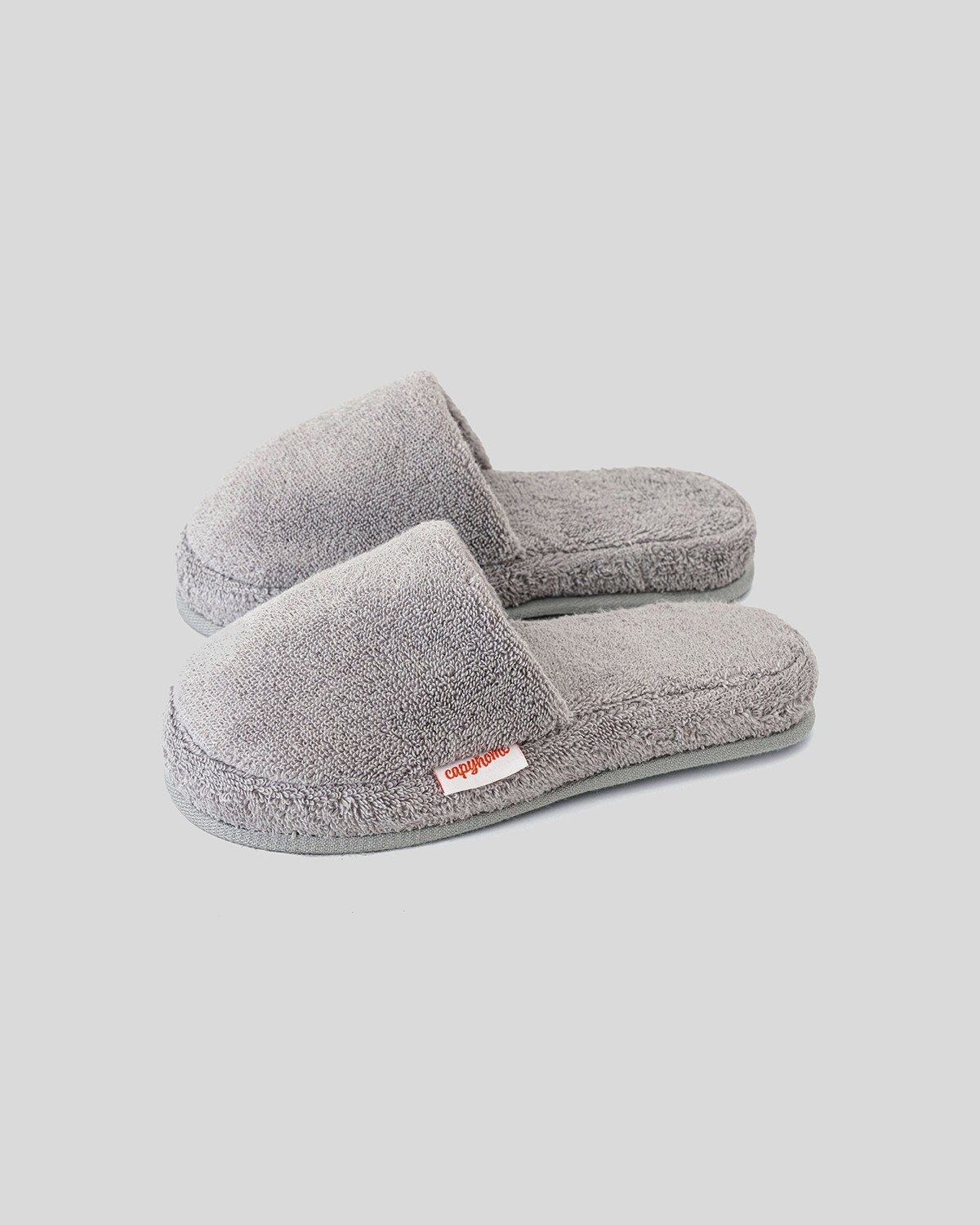 Terry Cotton Slippers, Opal Gray
